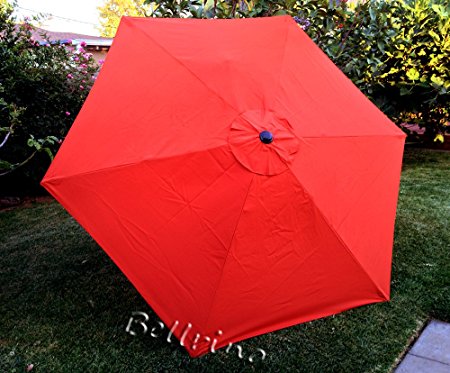 BELLRINO DECOR Replacement Orange " STRONG & THICK " Umbrella Canopy for 9ft 6 Ribs ORANGE (Canopy Only)