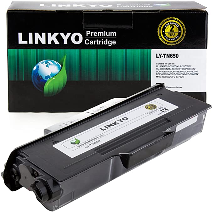 LINKYO Compatible Toner Cartridge Replacement for Brother TN650 TN-650 TN620 (Black, High Yield)