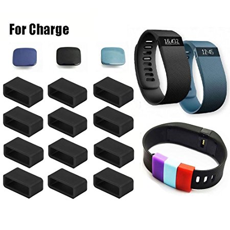 Fitbit Charge Fastener Ring, HWHMH 12pcs Silicon Fastener Ring with 3pcs Clasp for Fitbit Charge Wristband - Fix the Clasp Fall Off Problem - (Note: Tracker or Wristband Not Included)