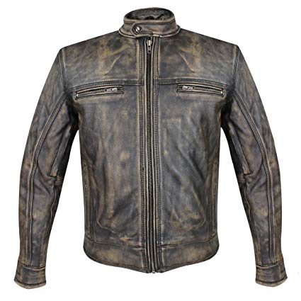 Xelement XS-1550 Mens Venture Armored Leather Motorcycle Jacket with Gun Pocket - X-Large