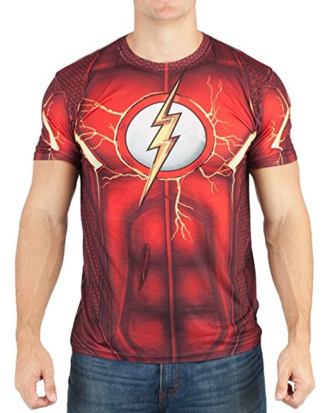 DC Comics Mens Flash Suit Up Sublimated Costume T-shirt