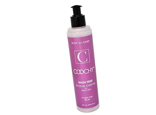 Coochy Water Based Shave Cream Skin Protection Make Me Blush (Safe for All Body Parts Including Face and Intimate Areas) - Size 8 Oz