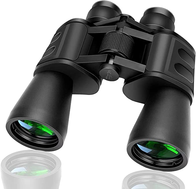 Binoculars 20x50,High Power Binoculars for Adults and Kids with Low Light Night Vision, Compact Waterproof Binoculars for Bird Watching Hunting Travel Football Stargazing BAK-4 Prism FMC Lens(Black)