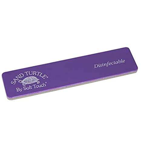 Soft Touch Sand Turtle Nail File Block, Purple 220 Grit Fine 5 1/4 Inch, One Piece