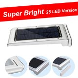 Solar Motion Sensor Light Ankway Upgraded Super Bright 25 LED and Waterproof Wireless Outdoor LED Light Solar Energy Powered - Weatherproof - Motion Sensor-detector Activated  for Patio Deck Yard Garden Home Driveway Stairs Outside Wall  Wireless Exterior Security Lighting No Battery Required