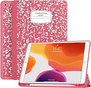 Soke New iPad 10.2 Case with Pencil Holder for iPad 9th Generation 2021/8th Gen 2020/7th Gen 2019-Premium Shockproof Case with Soft TPU Back Cover & Auto Sleep/Wake for iPad 10.2"(Book Watermelon)