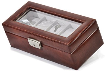 Royce Leather Aristo Bonded 5 Slot Watch Box - Aristo British Tan