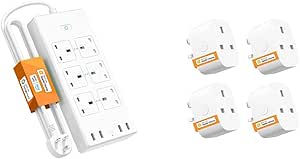 Smart Power Strip WiFi Plug with 4 USB Ports & 6 AC Outlets - Refoss Smart Extension Lead 1.8m & Smart Plug Works with Alexa, Apple HomeKit Siri, Google Home - Wifi Plug Alexa Smart Sockets