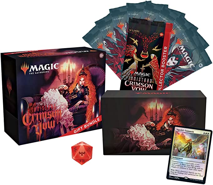 Magic: The Gathering Innistrad: Crimson Vow Gift Bundle | 8 Set Boosters | 1 Collector Booster | Accessories