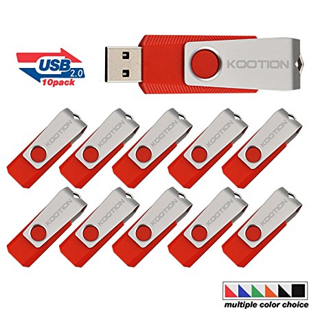 KOOTION®10 Pack 2GB USB Flash Drive 10PCS Thumb Drive-Bulk Pack- USB 2.0 in Red