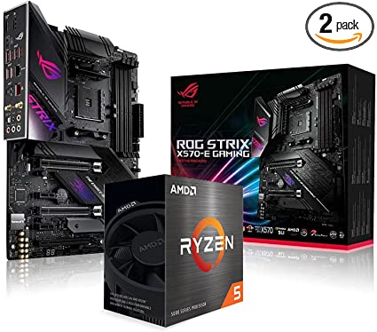 AMD Ryzen 5 5600X Desktop Processor 6 Cores up to 4.6GHz 35MB Cache Bundled with ROG Strix X570-E AMD AM4 ATX Motherboard