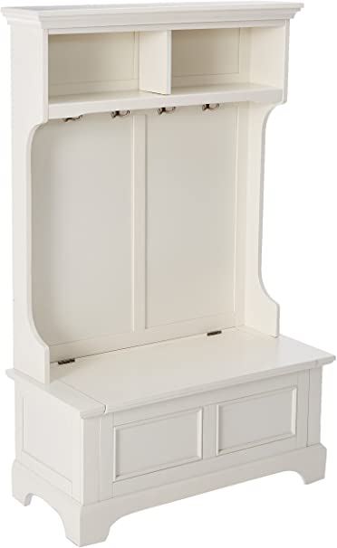 Naples White Hall Tree by Home Styles, 40 in. W x 18-1/2 in. D x 64 in. H