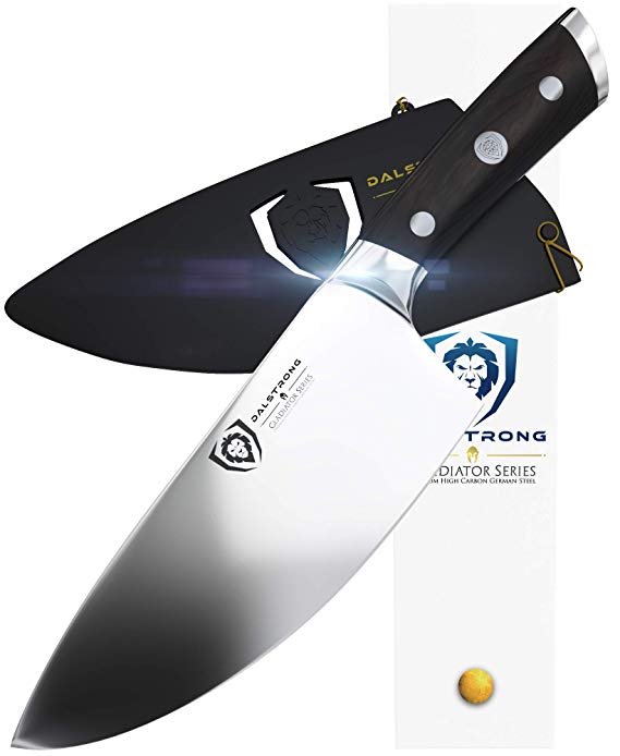 DALSTRONG - 7" Herb and Salad Rocking Mincing Knife - Gladiator Series - German HC Steel - w/Sheath