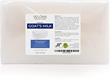 10 LB - Goats Milk Soap Base by Velona | SLS/SLES Free | Melt and Pour | Natural Bars for The Best Result for Soap-Making