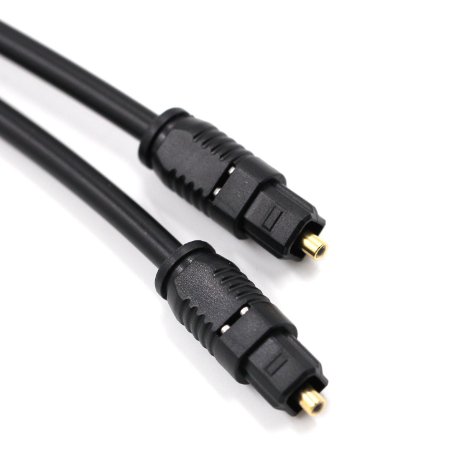 MALLCROWN Fiber Optic (S/PDIF, ADAT, EIAJ) - Audio Toslink Cable- Male to Male Connectors - Optical Cable for Perfect Dolby TrueHD Digital DTS Surround Sound