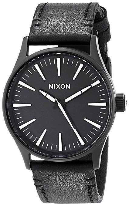 Nixon Men's A377 Sentry 38mm Stainless Steel Watch With Leather Band