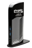 Plugable UD-3900 USB 30 Universal Docking Station with Dual Video Outputs for Windows 10 81 7 and XP HDMI and DVI  VGA Gigabit Ethernet Audio 6 USB Ports 20W Power Adapter