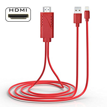 Lightning to HDMI MAOZUA Lightning to HDMI Adapter (Upgraded Version)with Cooling Vents Apple to HDMI Adapter 6.5ft for iPhone X/8/7/6/5 Series Plug and Play on HDTV Projector