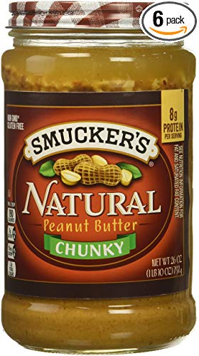 Smucker's Natural Chunky Peanut Butter, 26 Ounce (Pack of 6)