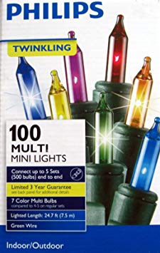 Philips 100 TWINKLING multi color mini lights 7 colors