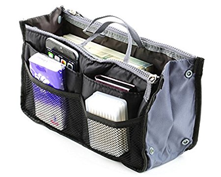 1pcs Lady Women Insert Handbag Organiser Purse Large Liner Organizer Bag Tidy Travelbrand New Black