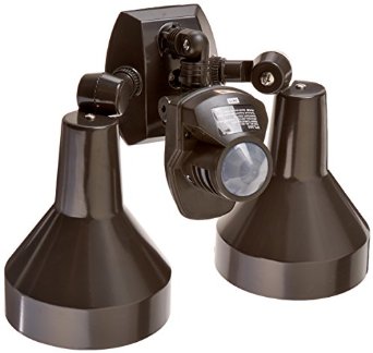 RAB Lighting STL360H Super Stealth 360 Sensor with Twin Precision Die Cast H101 Deluxe Shielded Bell Floods 360 Degrees View Detection 1000W Power 120V Bronze Color