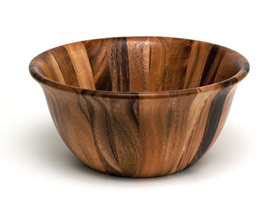 Lipper International 1194 Acacia Over-Sized Flair Rim Serving Bowl, 15.5" Diameter x 7" Height, Single Bowl