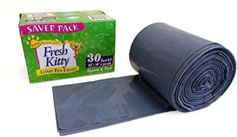 Fresh Kitty Litter Box Liners, Jumbo with Ties (Pack of 30)