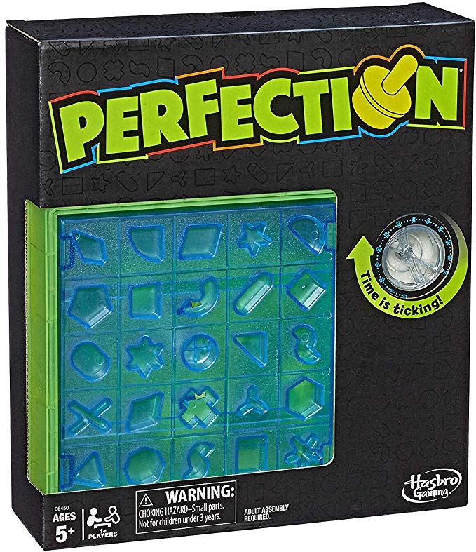 Hasbro Gaming Perfection Neon Pop Board Game for Kids Ages 5 & Up for 1 or More Players