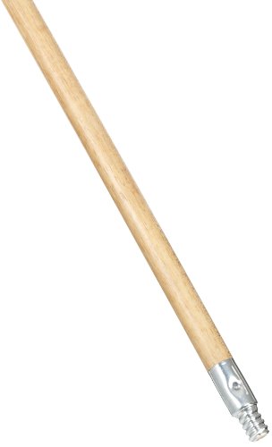 Rubbermaid Commercial FG636400LAC Lacquered-Wood Handle with Threaded Metal Tip, Natural