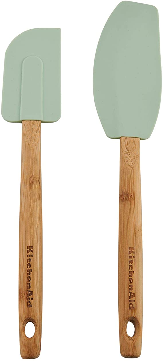 KitchenAid Classic Bamboo Spatula Set, set of 2, Pistachio