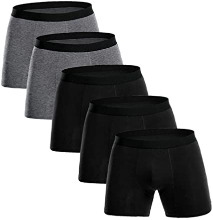 INNERBUT Mens Boxer Shorts Mens Boxer Briefs Short Leg, Mens Boxer Briefs Underwear Short Leg Cotton 5 Pack