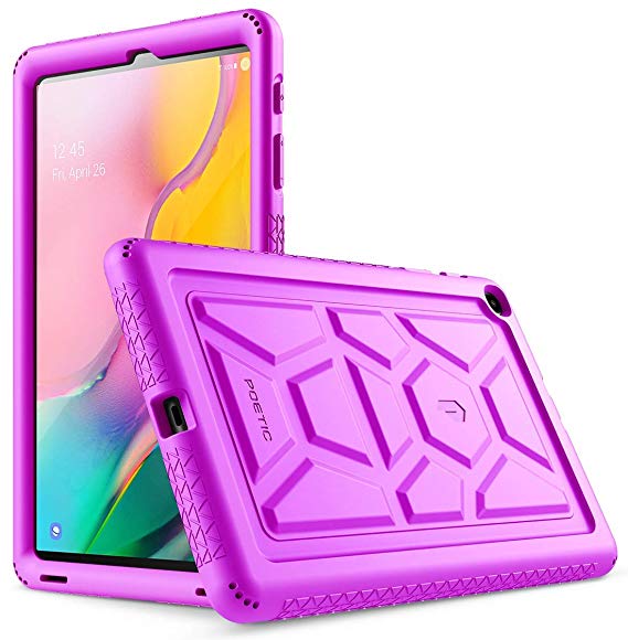 Galaxy Tab A 10.1 Case, Model SM-T510/T515 2019 Release, Poetic Heavy Duty Shockproof Kids Friendly Silicone Case Cover, TurtleSkin Series, for Samsung Galaxy Tab A Tablet 10.1 Inch (2019), Purple