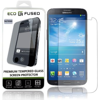 Eco-Fused Premium Tempered Glass Screen Protector for Samsung Galaxy S4 - Glass Screen Protectors with Oleophobic Coating - Anti Fingerprint and Anti Scratch - Perfect Clarity and Touch