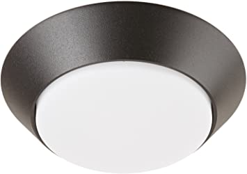 Lithonia Lighting 7 inch Round LED Flush Mount Thin Ceiling Light, Black Bronze, 4000K, Dimmable, Wet Listed