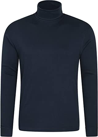 Mountain Warehouse Meribel Mens Thermal Baselayer Top - Combed Cotton Sweater, Roll Neck Jumper, Breathable, Quick Drying & Fitted Sleeves - for Everyday Winter Use