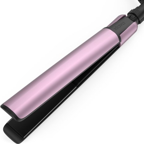 xtava Jet Set Travel Flat Iron (Amethyst) - Portable, Lightweight Straightener Perfect for Carry-On Luggage - Superior Heat Protection On-the-Go - Dual-Voltage Compatibility