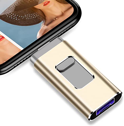 iPhone Flash Drive Photo Stick, USB 3.0 Memory Stick for Photos,1000GB Photostick Thumb DriveCompatible withfor Phone/PC/Pad(Gold 1000GB)