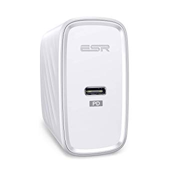 ESR 30W PD Charger, USB Type-C Wall Charger with Power Delivery Fast-Charging and Foldable, for iPhone 11 Pro Max/Xs Max/XS/XR, Samsung S10/S10 /Note10/10 , iPad Pro 11/12.9 2018/ Air 10.5/Mini 5