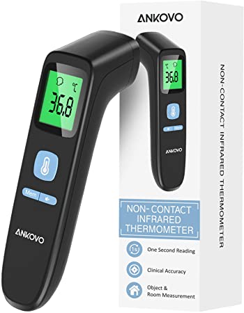 Thermometer for Adults and Children, Upgrade Digital Thermometer, Infrared Thermometer with Forehead and Object Mode, Non Contact Thermometer with LCD Screen, Memory Recall, Fever Alarm
