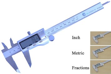 MLTOOLS® Stainless Steel Digital Caliper Metric, Fractions & inch 3 in 1 Precision Caliper DC8001