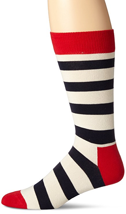 Happy Socks 1Pk Combed Cotton Stripe Crew Sock
