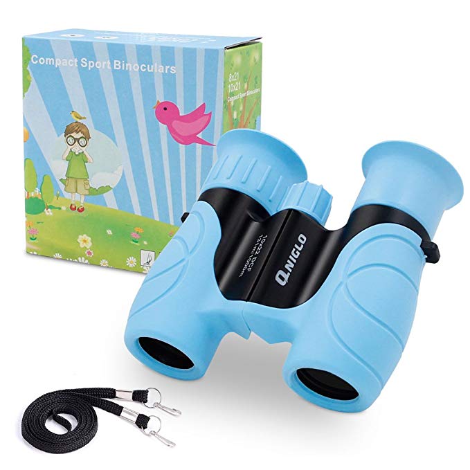 Binoculars for Kids Shock Proof 10 x 22 High Resolution Real Optics Outdoor Explore Toys for Kids Children Toys Gift for Kids (Blue)