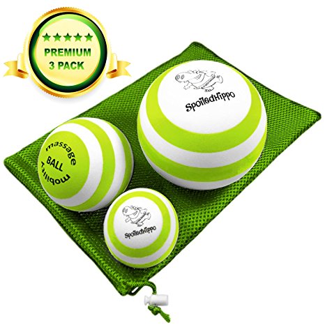 Massage Ball - 3 Set - Deep Tissue Massage Therapy, Myofascial Release, Trigger Point Massager - Muscle Pain Relief, Muscle Knots Foam Ball, Self Massage Physical Therapy Ball