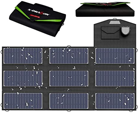 X-DRAGON Solar Charger, 70W Foldable Solar Panel Charger (5V USB with SolarIQ   18V DC  Parallel Port) Compatible with Notebook, Portable Generator, car Battery, Cellphone, Tablet, and More