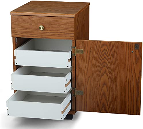 Arrow 800 Suzi Sidekick Portable Sewing, Crafting, and Quilting Storage and Organization Cabinet, Oak Finish
