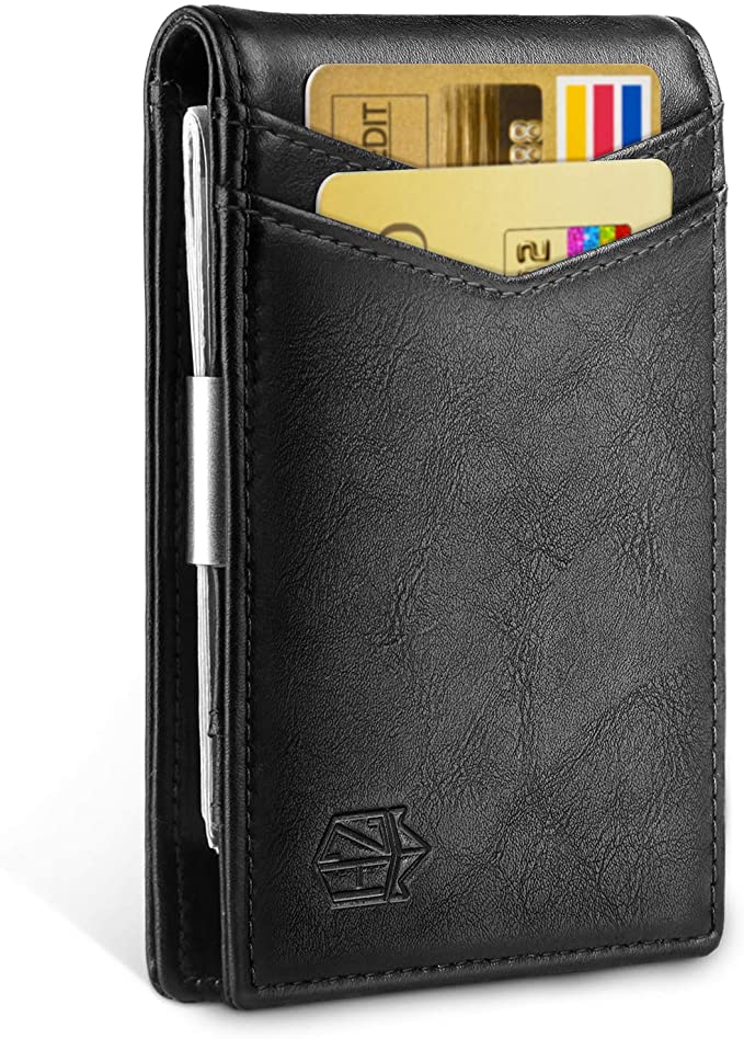 Money Clip Slim Wallet-Minimalist Bifold Front Pocket Wallet for Men,Card Holder Effective RFID Blocking