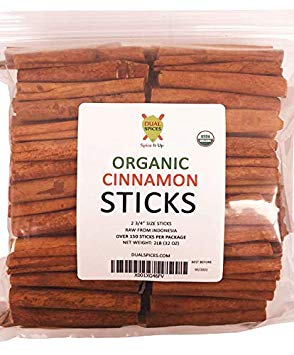 Dualspices Cinnamon Sticks USDA Certified Organic (2lb) - 100 to 150 Sticks