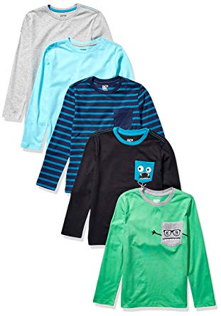 Amazon Brand - Spotted Zebra Boy's Toddler & Kids 5-pack Long-sleeve T-shirts