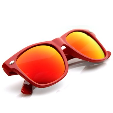 zeroUV - Hipster Fashion Flash Color Mirror Lens Horn Rimmed Style Sunglasses